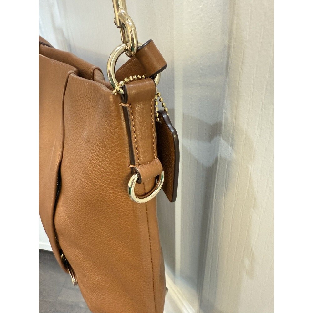 Coach Brown Pebbled Leather Madison Isabelle Hobo Bag Purse Shoulder Crossbody - Picture 7 of 14